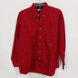 Tommy Hilfiger Men's Red Collared Dress Shirt Size M
