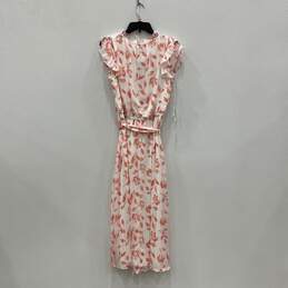 NWT Anne Klein Womens Pink White Floral Tie Waist A-Line Dress Size 0X alternative image