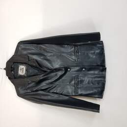 A Collezioni Men Black Faux Leather Jacket S