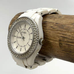 Designer Betsey Johnson Silver-Tone Rhinestone Dial Analog Wristwatch