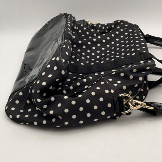 Kate Spade New York Womens Black White Polka Dot Double Strap Diaper Bag image number 3