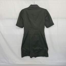 Oasis Dark Green Full Button Up Short Sleeved Dress WM Size 8 NWT alternative image