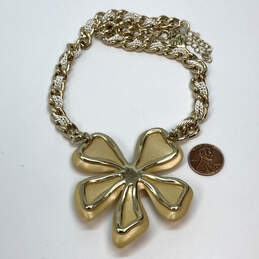 Designer Betsey Johnson Gold-Tone Link Chain Flower Pendant Necklace alternative image