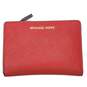 Michael Kors Jet Set Saffiano Leather Zip Wallet Red image number 1