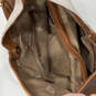 Womens Tan Brown Leather Inner Pocket Shoulder Hobo Bag W/Card Holder image number 7