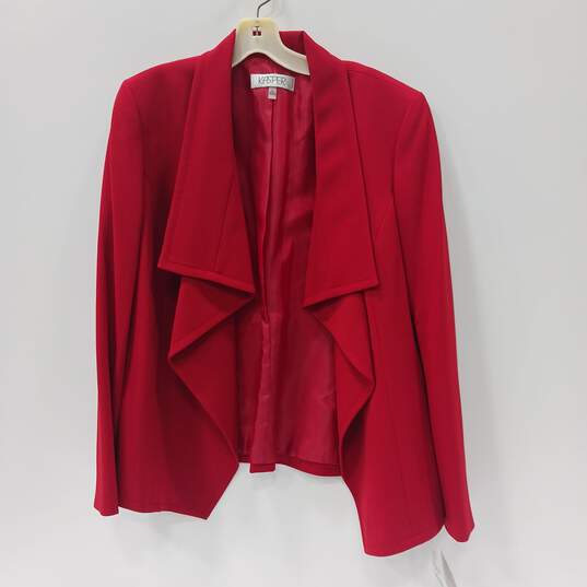 Kasper Women's Fire Red LS Open Front Blazer Jacket Size 14 image number 4
