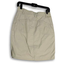 Womens Beige Pockets Denim Knee Length Straight And Pencil Skirt Size 8 alternative image