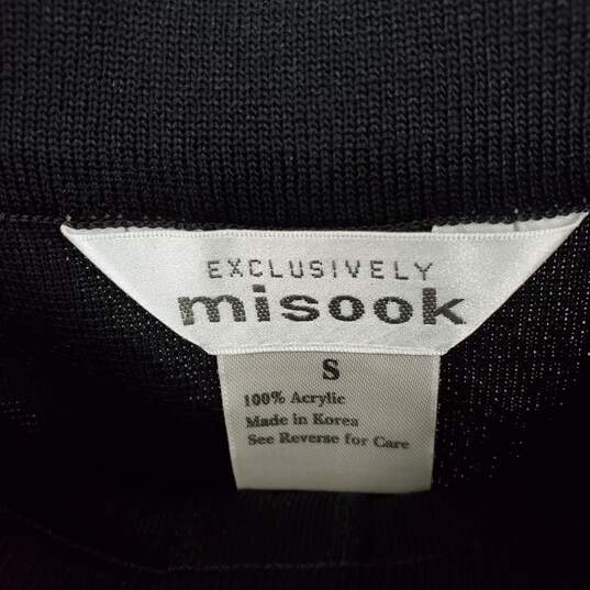 Exclusively Misook Black Knit Slim Straight Leg Pant WM Size S NWT image number 3