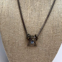 Designer Patricia Locke Silver-Tone Multicolor Crystal Stone Charm Necklace