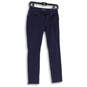 Womens Blue Denim Pockets Dark Wash Stretch Skinny Leg Jeans Size 27/28 image number 1