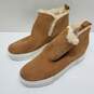 Tan Suede platform booties with faux fur trim unknown size image number 5