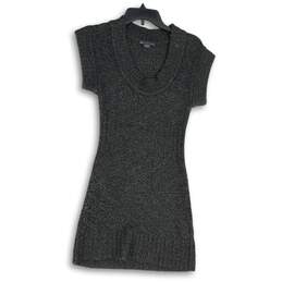 Armani Exchange Womens Black Silver Knitted Round Neck Sweater Dress Size XS