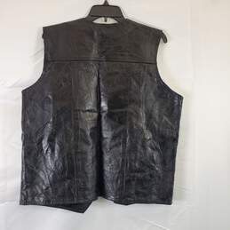 Unbranded Men Black Leather Vest M/L alternative image