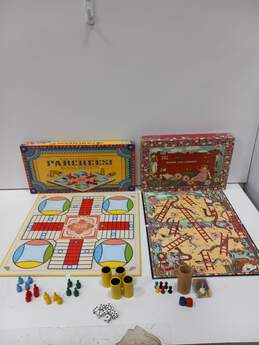 2 Board Games Snakes and Ladders & Parcheesi