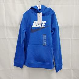NWT Nike Boys Sportswear Club Fleece Blue Hoody Sweatshirt Size L