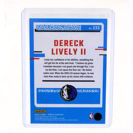2023-24 Derrick Lively II Donruss Rated Rookie Holo Green Laser Mavericks alternative image