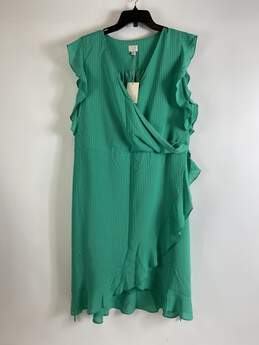 A New Day Women Green Checkered Dress XL NWT