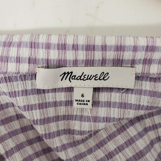 NWT Madewell WM's Kacie Mini Shirtdress in Lavender Plaid Size 6 image number 3