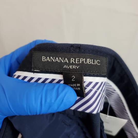 Banana Republic Navy Blue Wool Blend Slim Pant WM Size 2 NWT image number 3