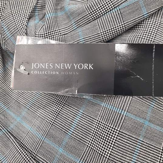 Jones New York Blk/Gry Plaid Dress Pant Sz 16W Nwt image number 3
