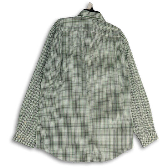 NWT Mens Green White Long Sleeve Point Collar Button-Up Shirt Size X-Large image number 1