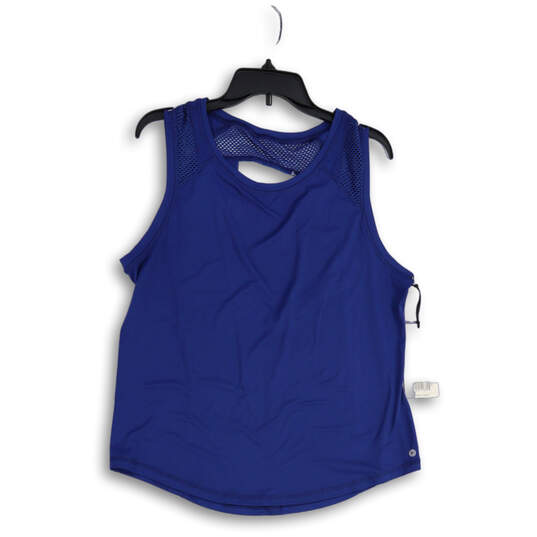 NWT 90 Degree By Reflex Womens Blue Mesh Cut Out Sleeveless Tank Top Sz XL image number 1