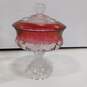 Tiffen Ruby Stained Kings Crown Cups and Candy Dish image number 2