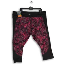 NWT Womens Black Pink Mid-Rise Elastic Waist Pull-On Capri Pants Size 3X alternative image