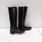 Michael Kors Women's Black Leather With Gold Tone Hardware Tall Riding Boots Size 7.5 image number 4