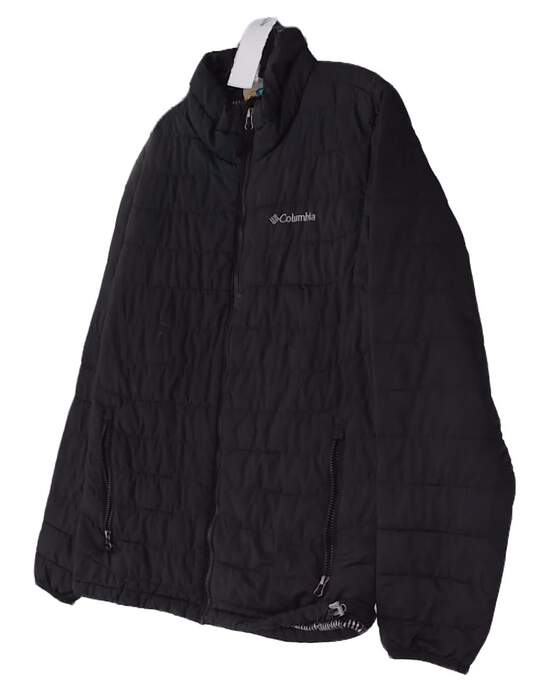 Mens Black Long Sleeve Pockets Full Zip Puffer Jacket Size Medium image number 3