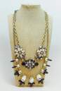 (2) JCREW Black & Clear Icy Rhinestone Designer Goldtone Fashion Necklaces image number 4