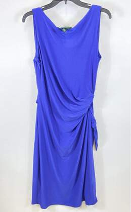 Ralph Lauren Women Blue Belted Sheath Dress XL