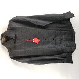 Leonardi Men Black Button Up Shirt M NWT