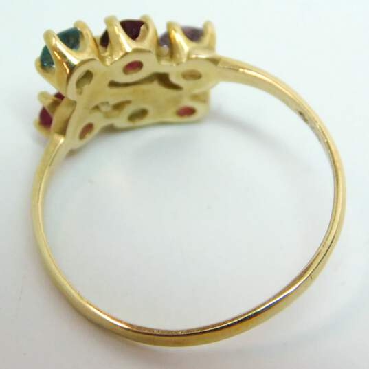 14k Yellow Gold Ruby & Spinel Mothers Ring 2.7g image number 2