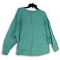 NWT Womens Green Soft Flex Knitted Long Sleeve Pullover Sweatshirt Size L image number 2
