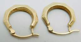 14K Yellow Gold Textured Mini Hoop Earrings 1.3g alternative image