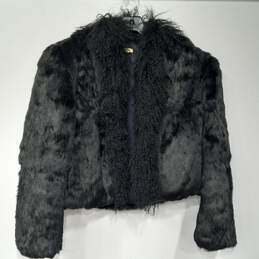 Women’s Black Rabbit and Tibetan Lamb Fur Coat