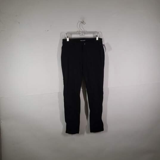 NWT Womens Flat Front Straight Leg Ponte Chino Pants Size Medium image number 1