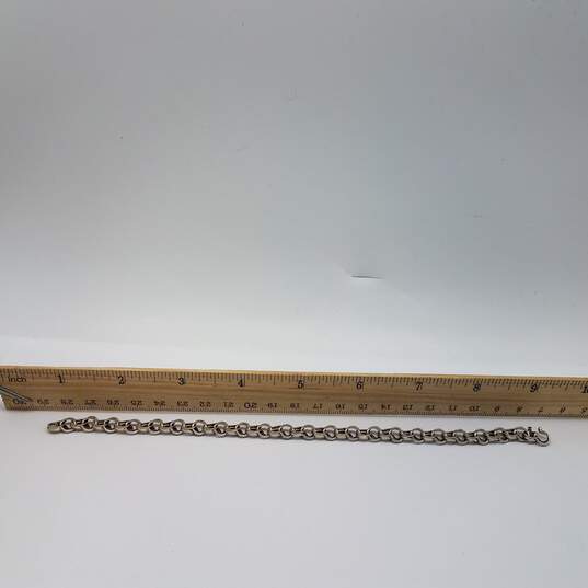 K Sterling Silver Unique Link 8 1/2 Inch Bracelet 14.9g image number 6