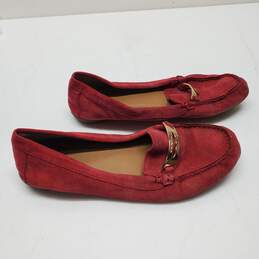 Coach Women's Red Suede Loafers Size 8B