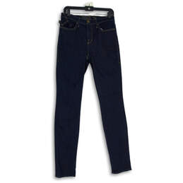 Womens Blue Denim Pockets Medium Wash Slim Fit Skinny Leg Jeans Size 10L
