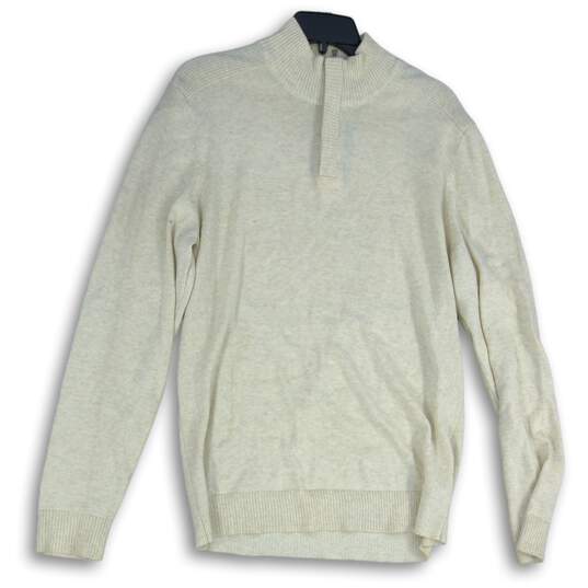 Alfani Womens Beige Mock Neck Long Sleeve Pullover Sweater Size L image number 1