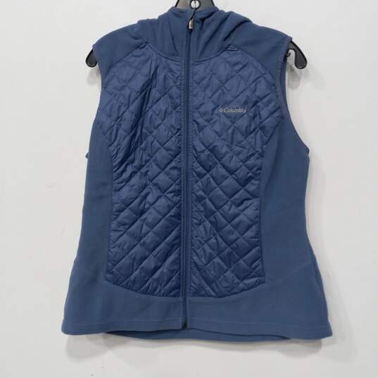 Columbia Hooded Full Zip Quilted Pattern Vest Size Large image number 1