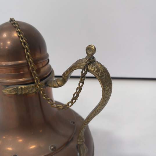 Vintage Pakistani Copper Brass Teapot image number 2