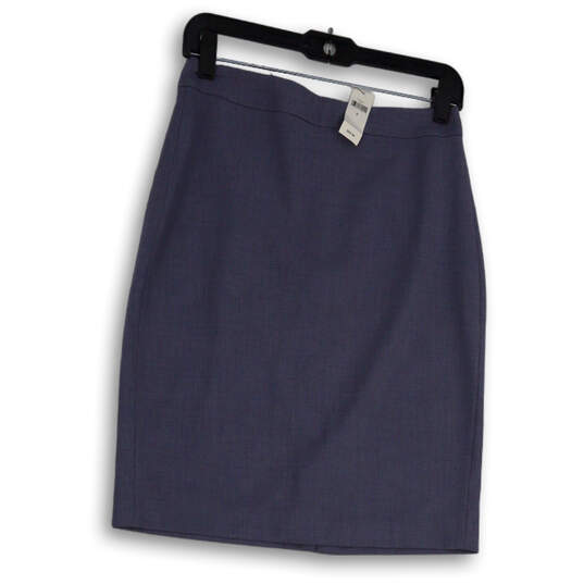 NWT Womens Blue Classic Flat Front Back Zip Straight & Pencil Skirt Size 2 image number 2