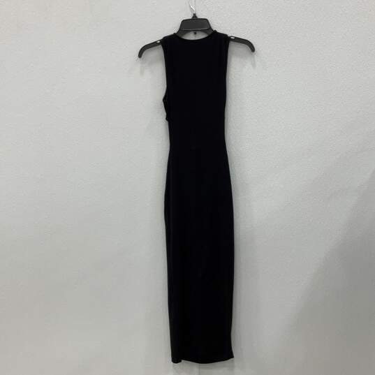 Zara Womens Black Knitted V-Neck Sleeveless Pullover Maxi Dress Size Small image number 2