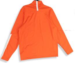 NWT Mens Orange 1/4 Zip Mock Neck Long Sleeve Athletic Jacket Size Large alternative image