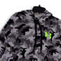 Womens Gray Camouflage Long Sleeve Kangaroo Pocket Pullover Hoodie Size 3XL image number 3