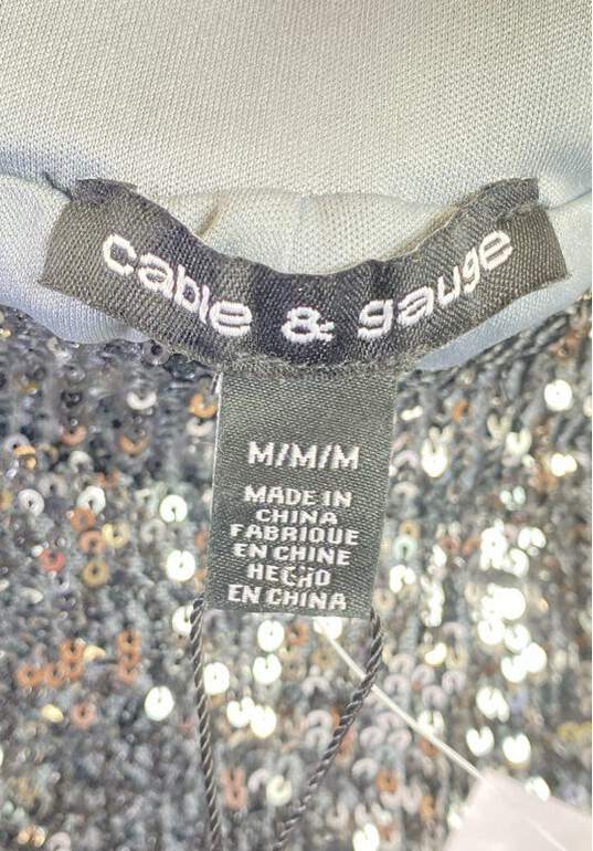 Cable & Gauge Women Silver Sequin Wide Leg Pants M image number 3