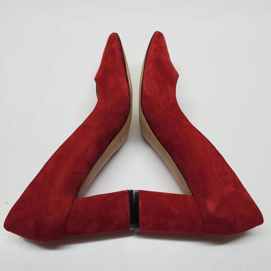 Marc Fisher Caitlin Red Suede Pump Heels Women's Size 9M image number 3